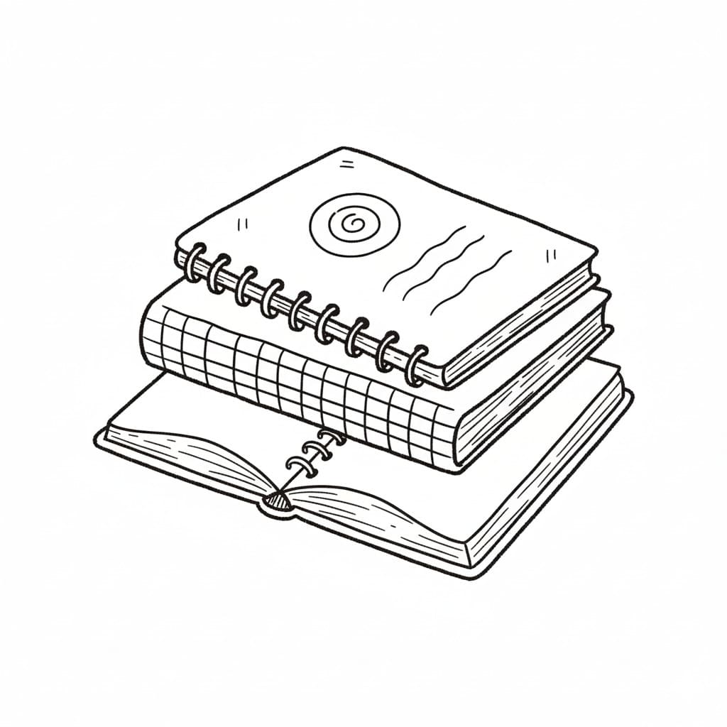 Stack of Three Notebooks drawing idea