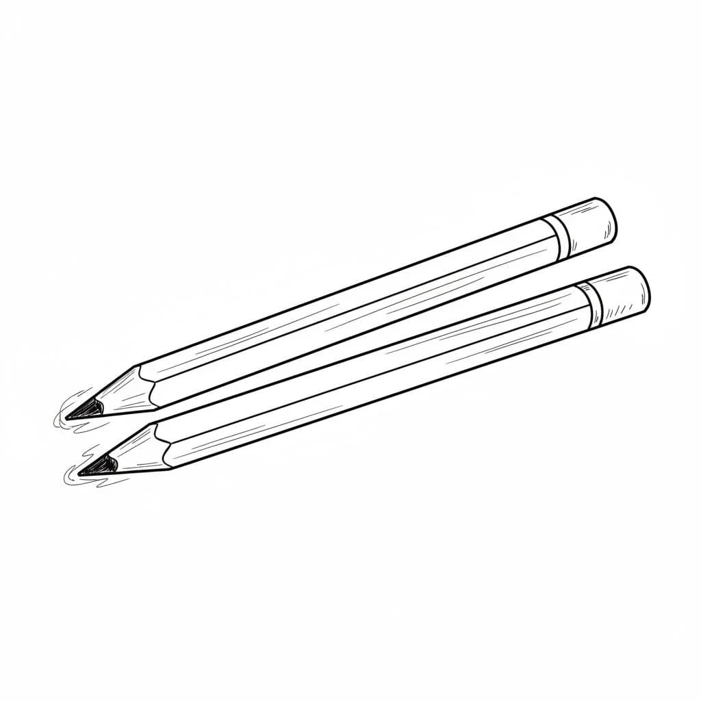 Two Overlapping Watercolor Pencils drawing idea