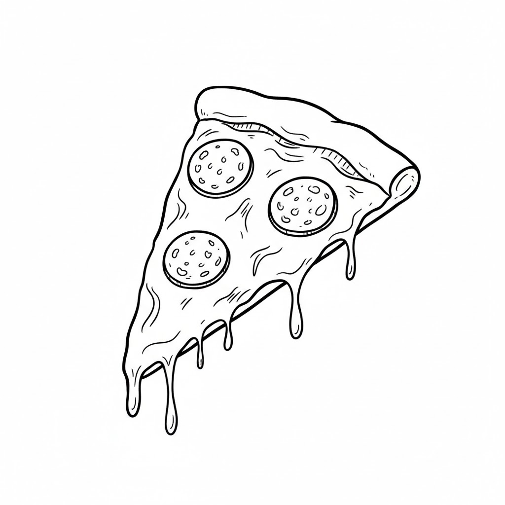 The Classic Pepperoni Slice pizza drawing idea