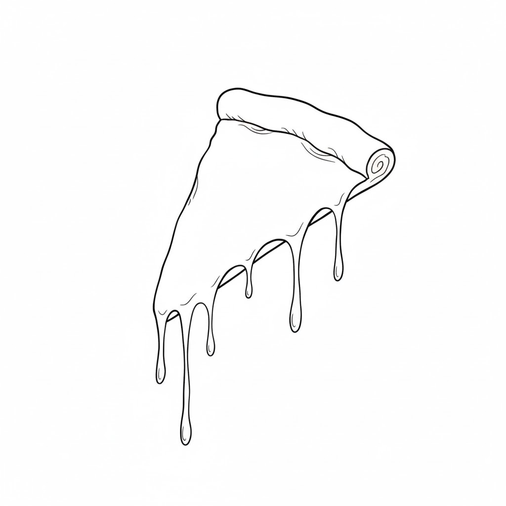 The Plain Slice with Extra Wavy Crust Pizza slice drawing idea