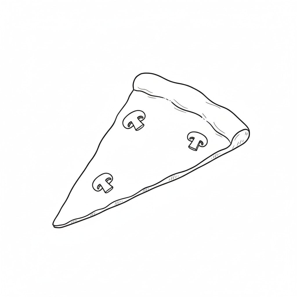 The Mushroom Trio Slice Pizza drawing idea