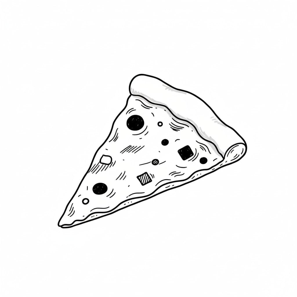 The Imperfect Cheese Texture Slice Pizza drawing idea