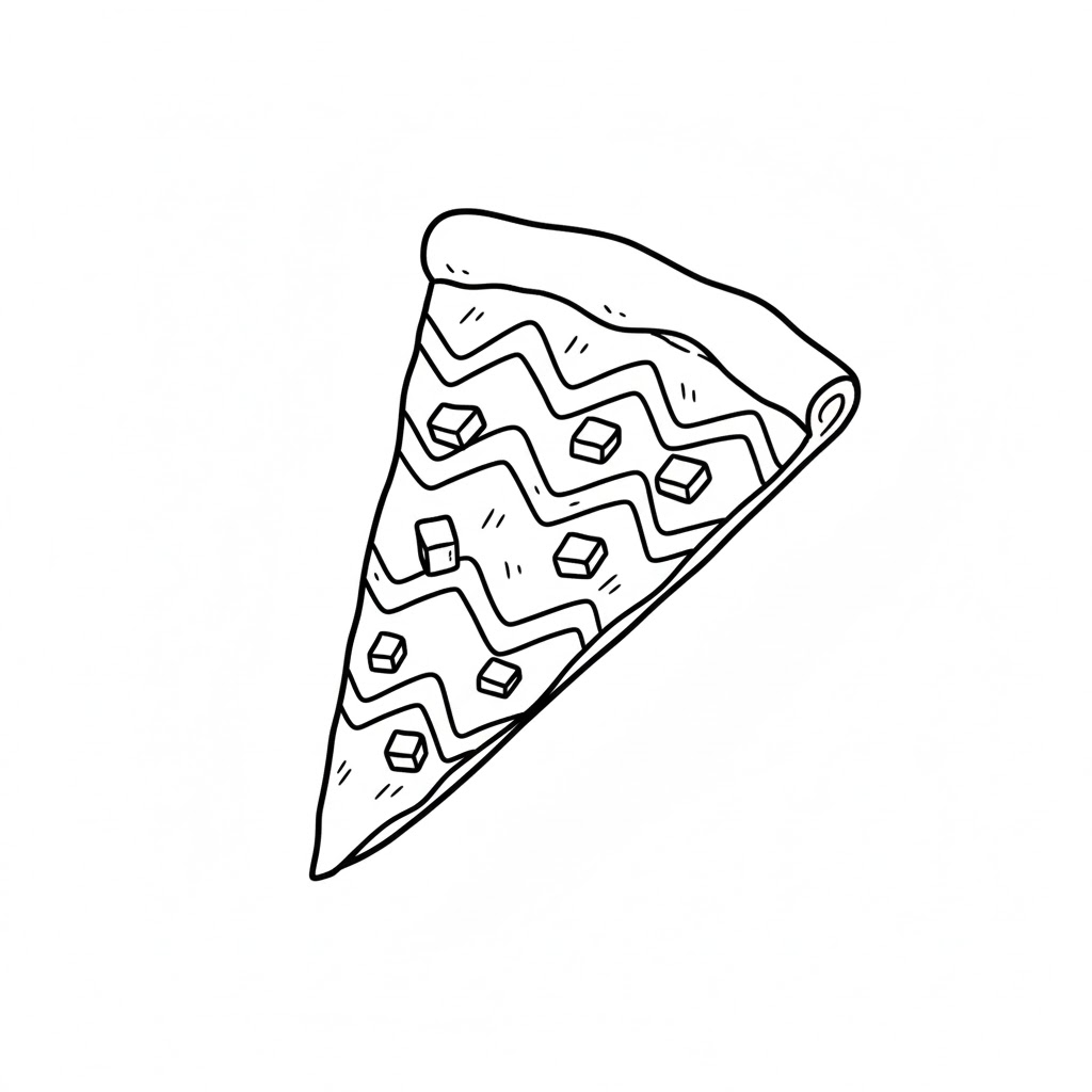 The Zigzag Cheese & Tomato Cube Slice pizza drawing idea