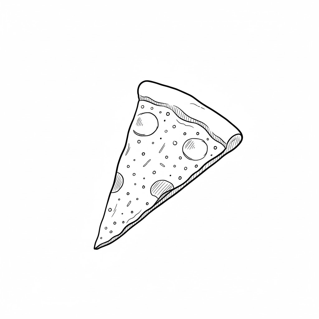 The Minimalist Cheese Texture Slice pizza drawing idea