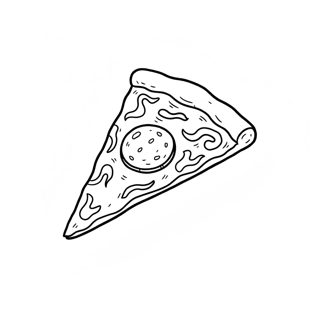 The Swirl Cheese & One Pepperoni Slice pizza drawing idea