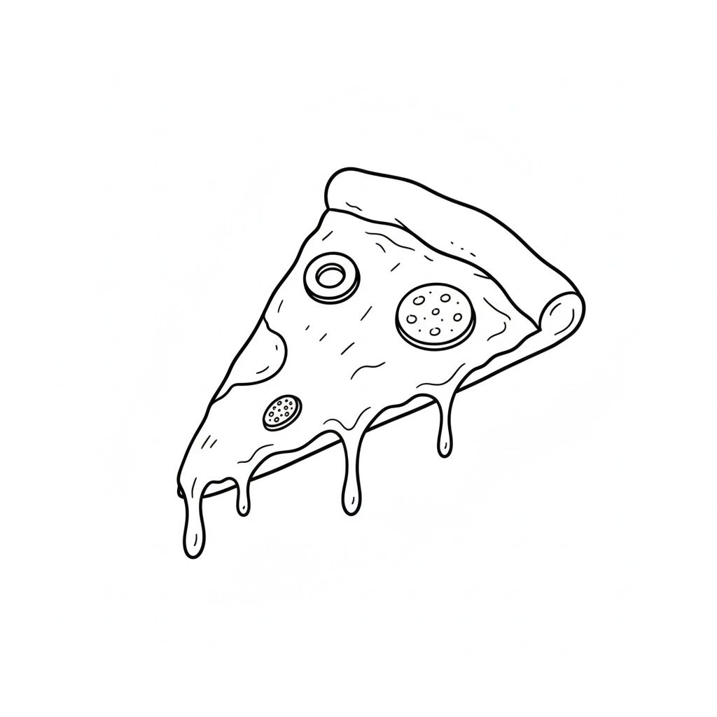 The Olive + Pepperoni Combo Slice Pizza drawing idea