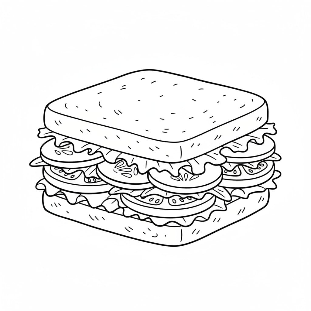 Vegetable Sandwich drawing idea