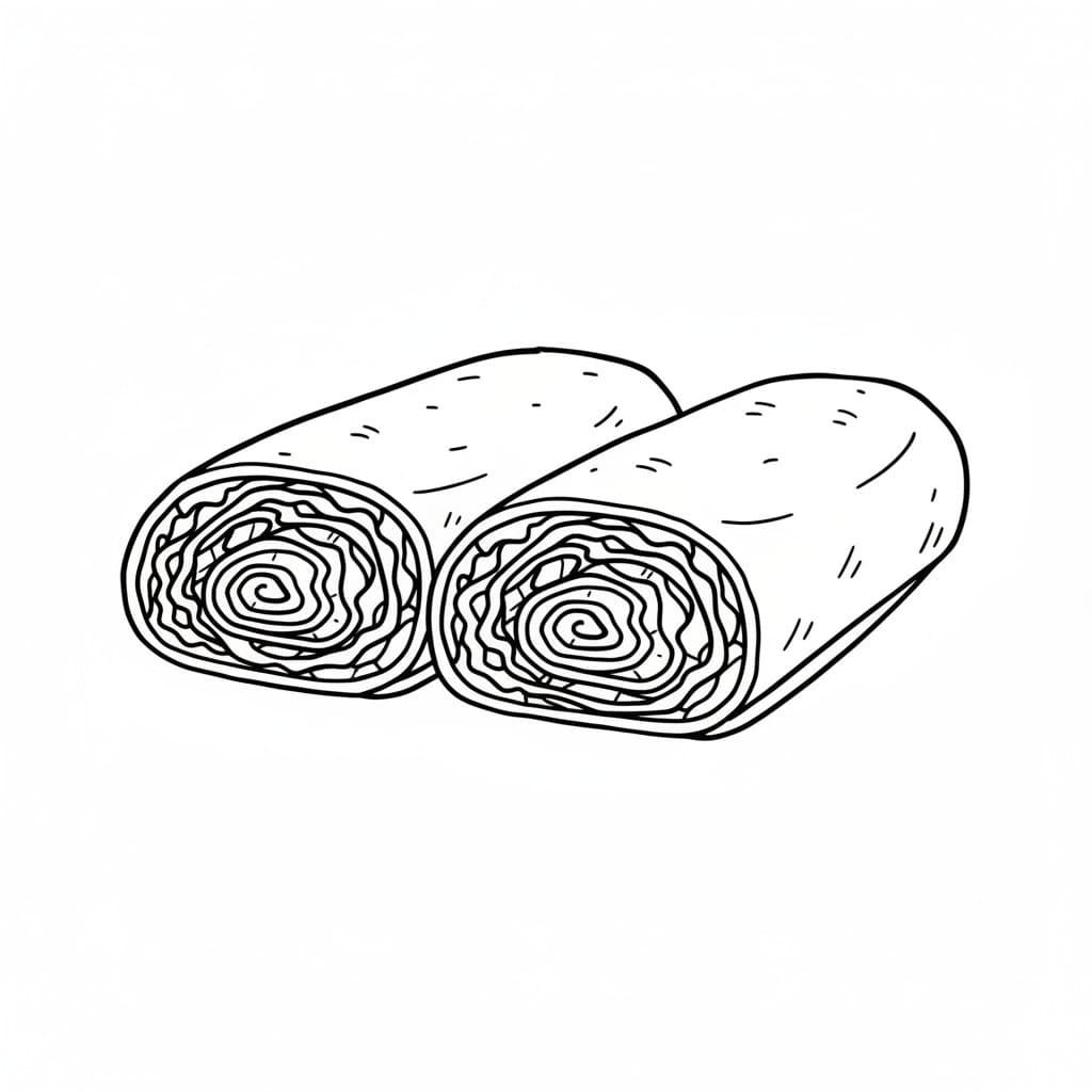 Wrap Sandwich (Cut in Half) drawing idea