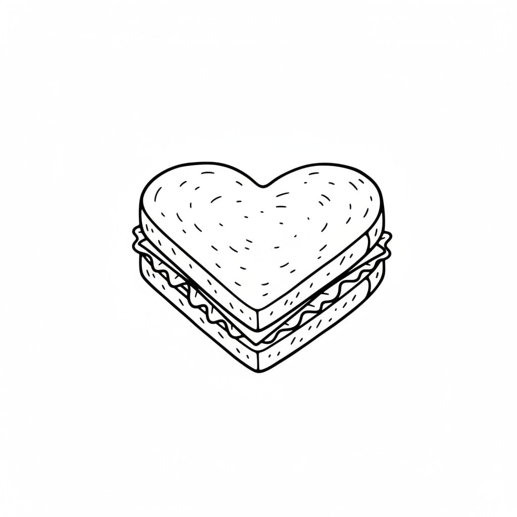 Heart-Shaped Sandwich drawing idea