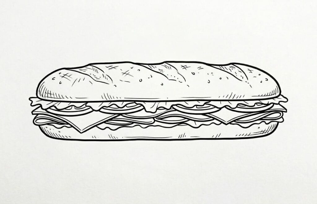 Submarine Sandwich drawing idea