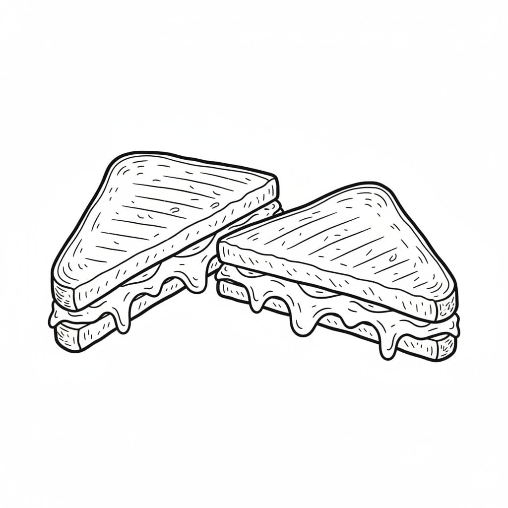 Grilled Cheese Sandwich drawing idea