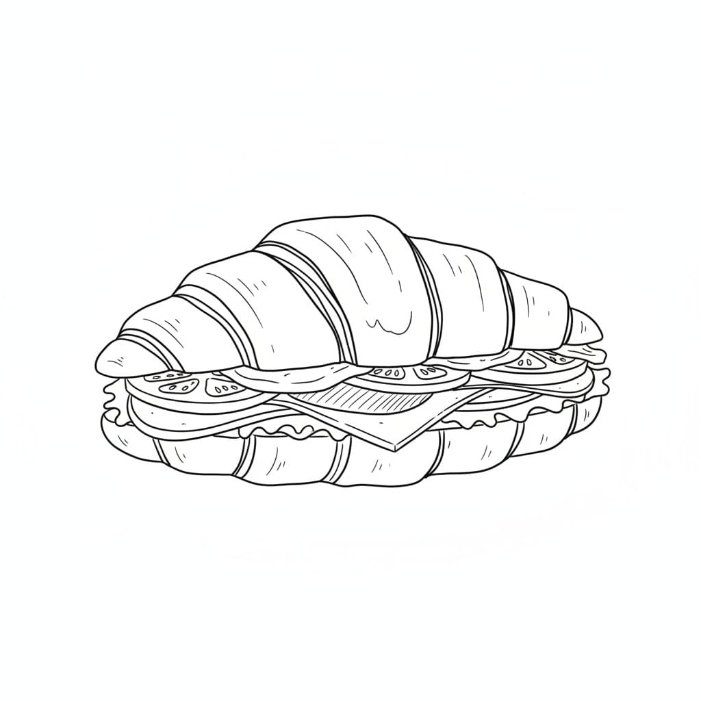 Croissant Sandwich drawing idea