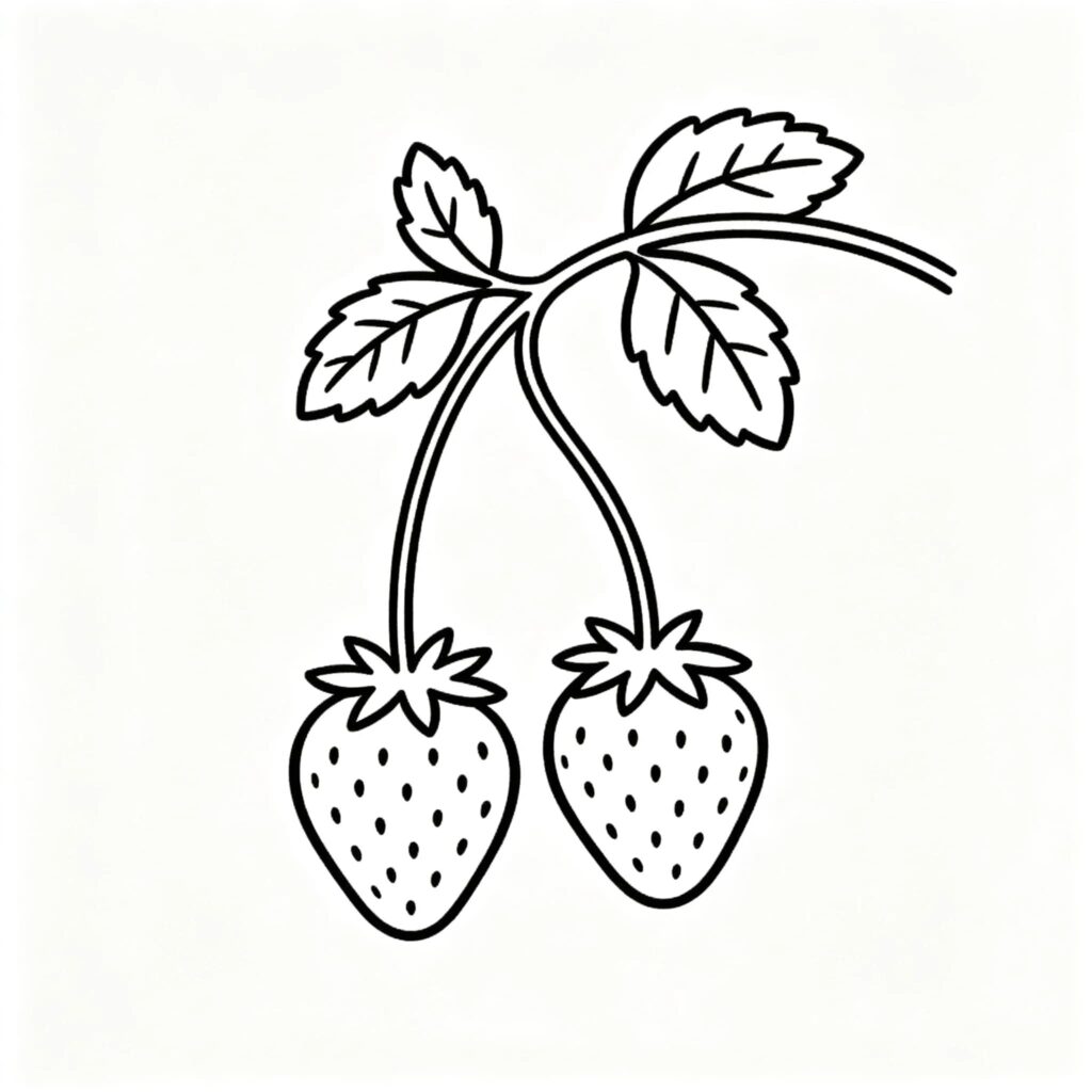 Strawberries Hanging From a Vine drawing idea