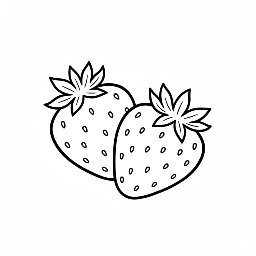 Two Slightly Overlapping Strawberries drawing idea