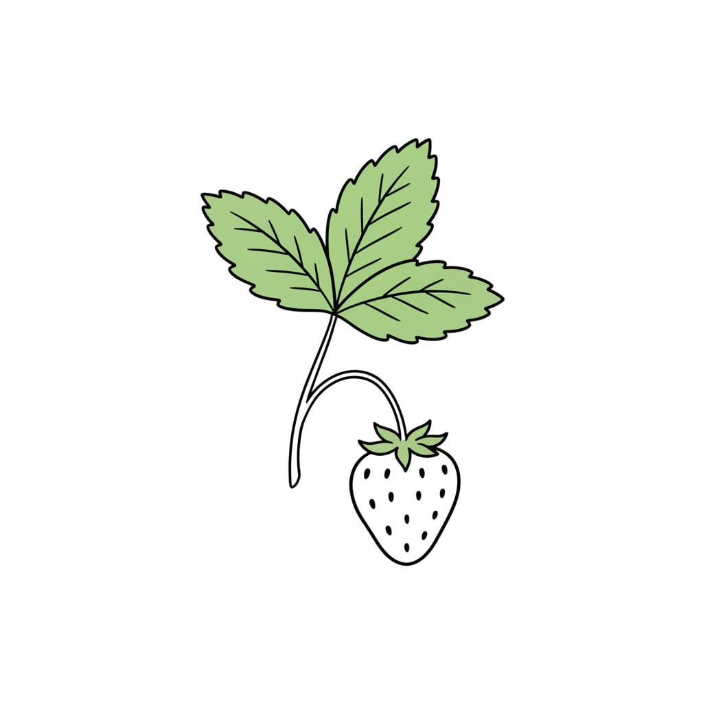 A Small Strawberry Plant Stem drawing idea
