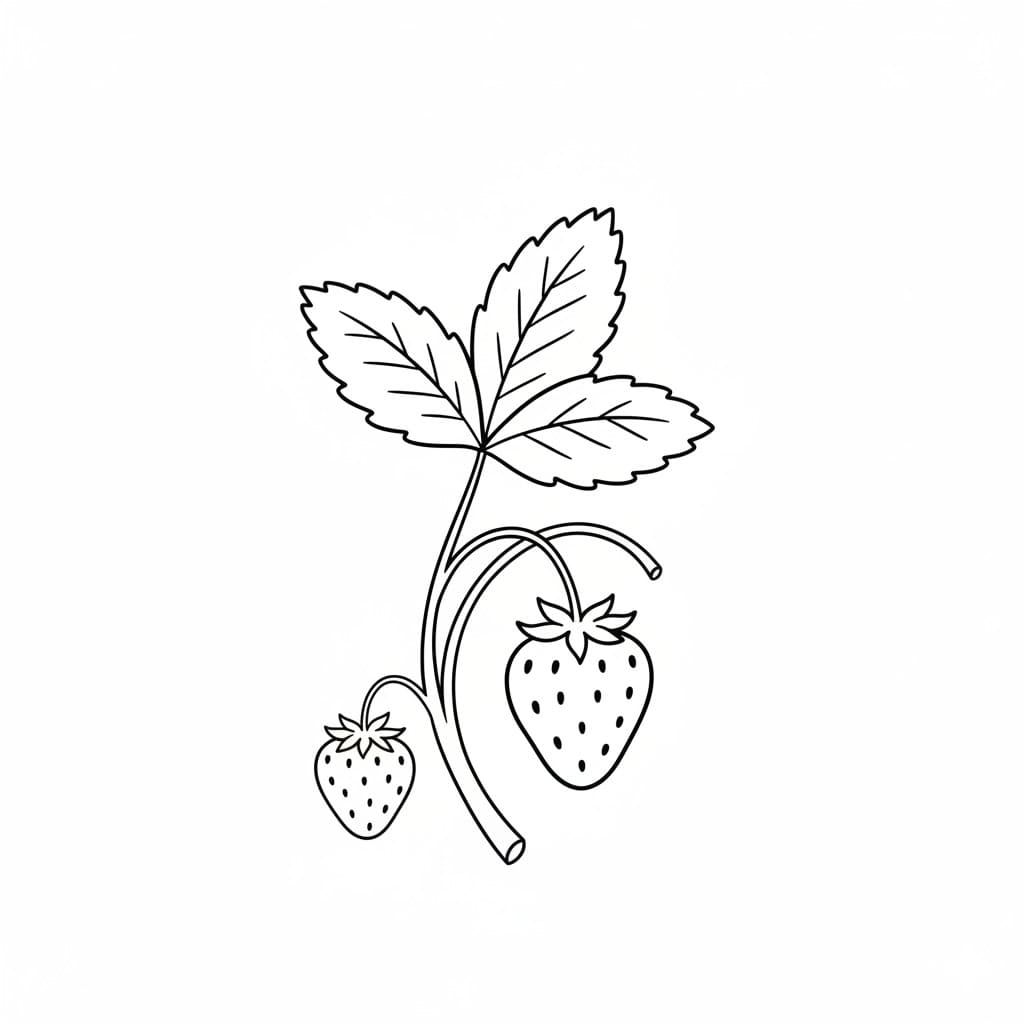 Two Strawberries on One Stem drawing idea