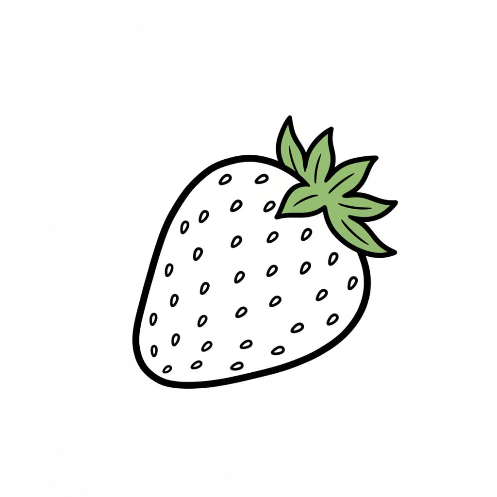 A Strawberry Lying on Its Side drawing idea