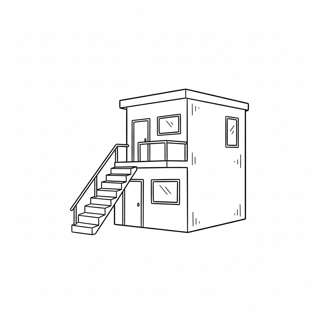 Two-Story Mini House drawing idea