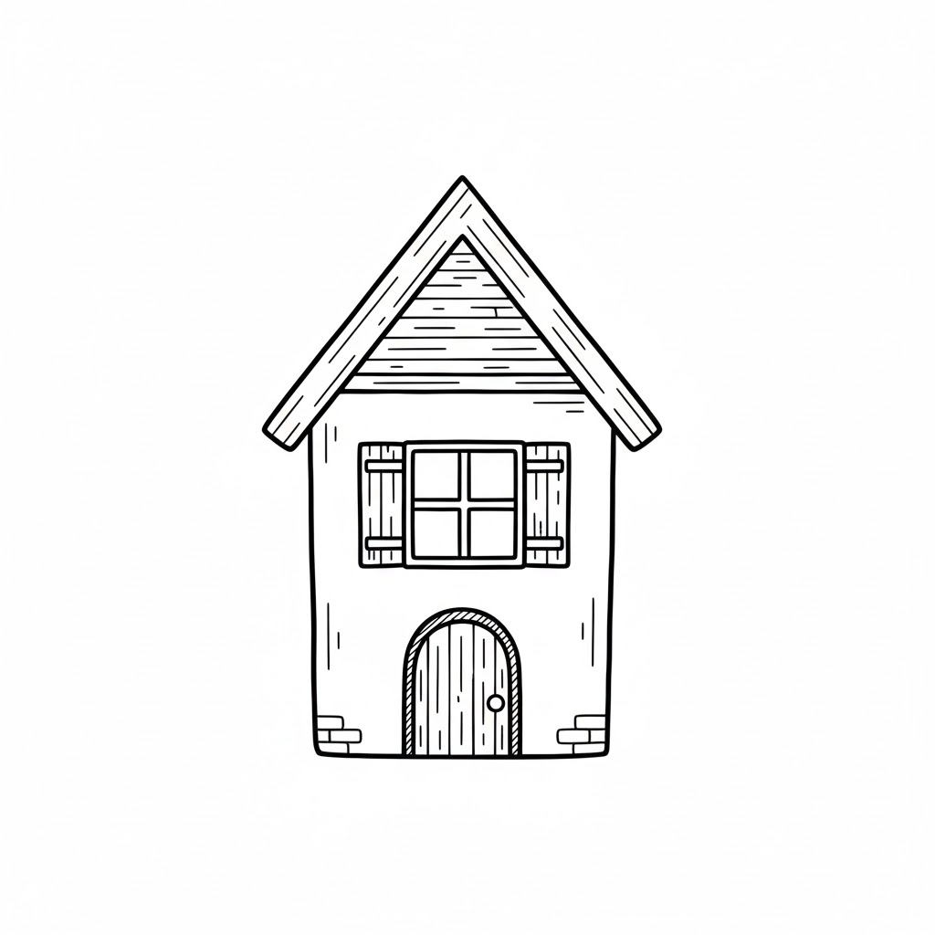 Cute Tiny Cottage drawing idea