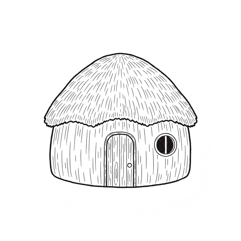 Rounded Mini Hut drawing idea