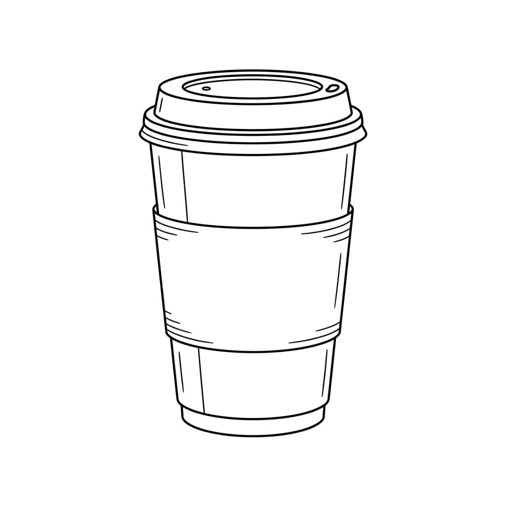 The Classic Upright takeaway coffee cup drawing idea