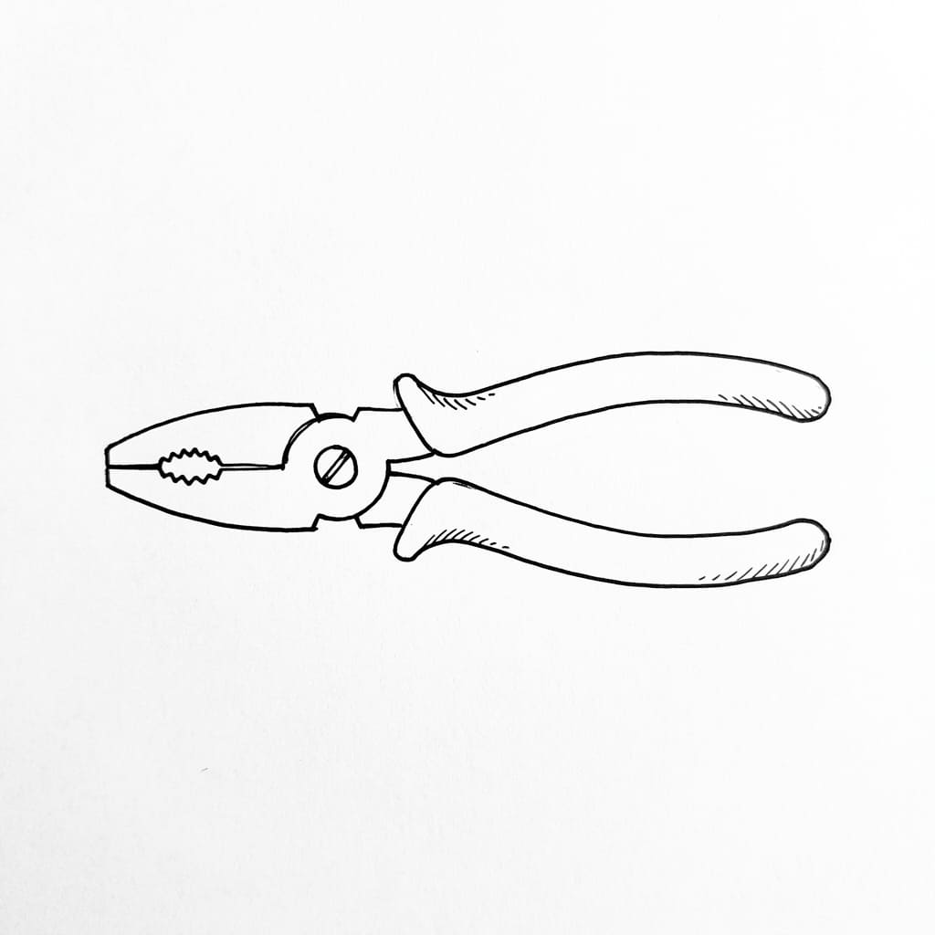Classic Side View Pliers drawing idea