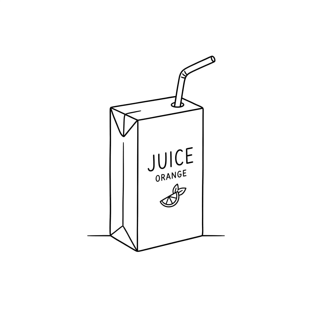Single Classic Juice Box drawing idea