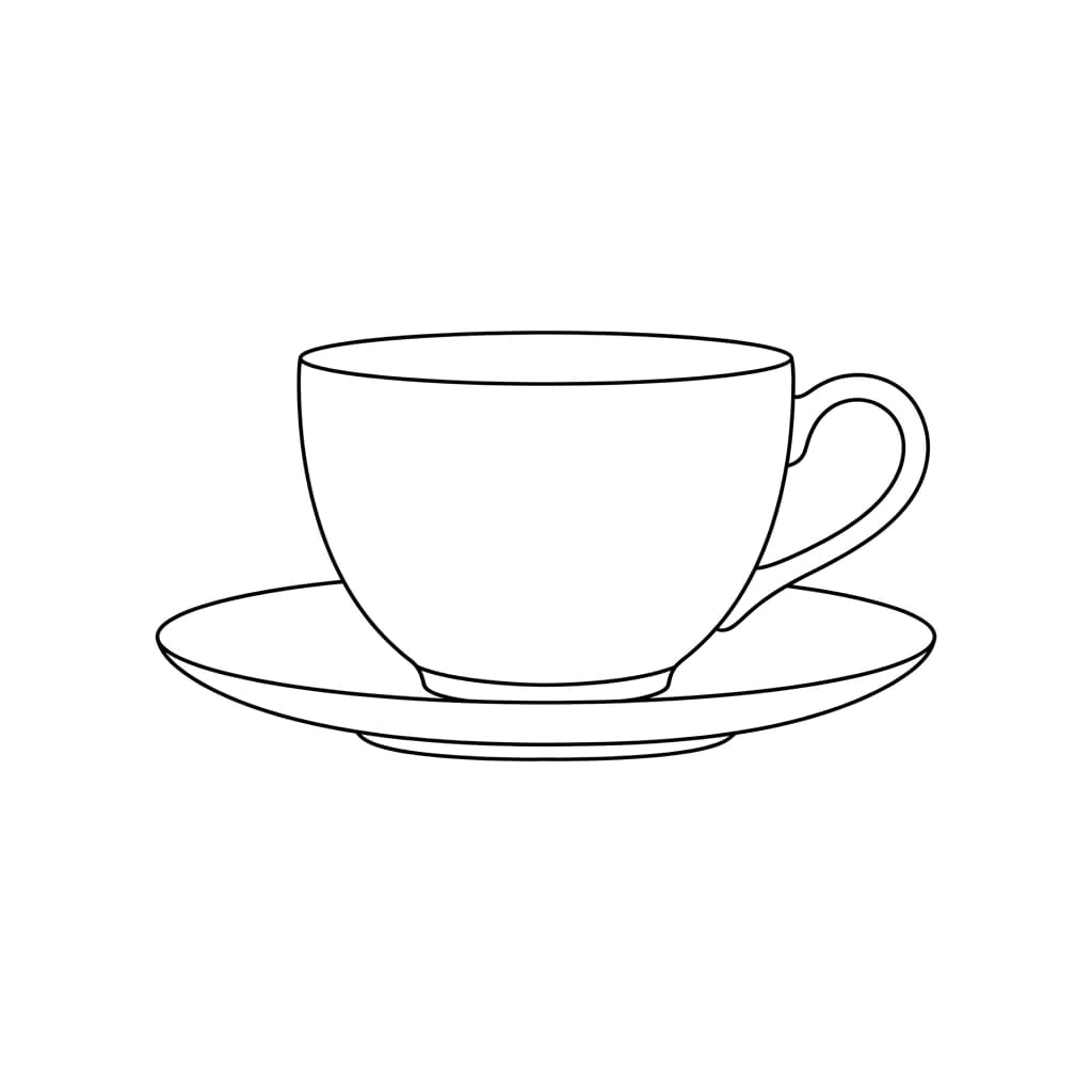 Classic Side View Teacup drawing idea