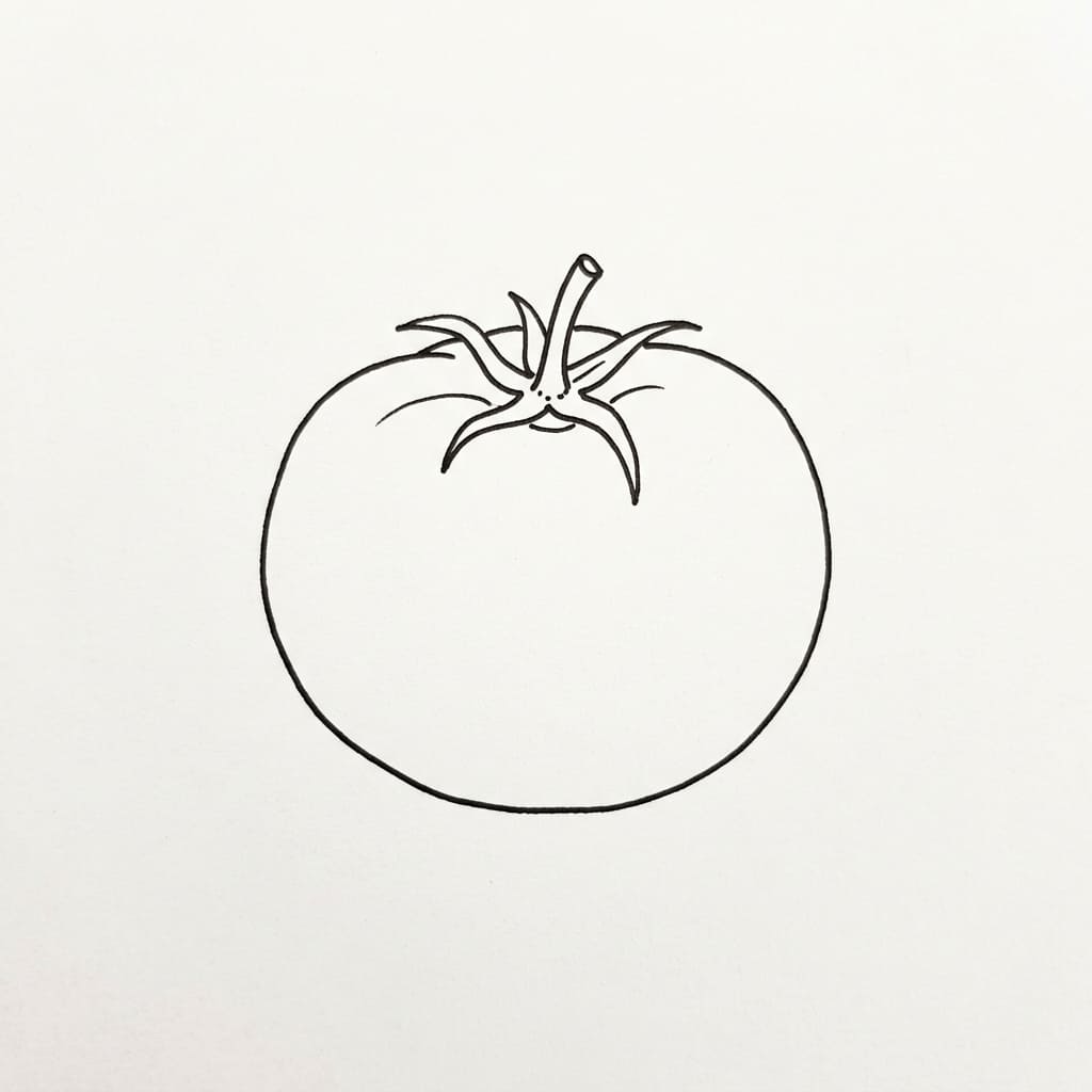 Classic Whole Tomato drawing idea