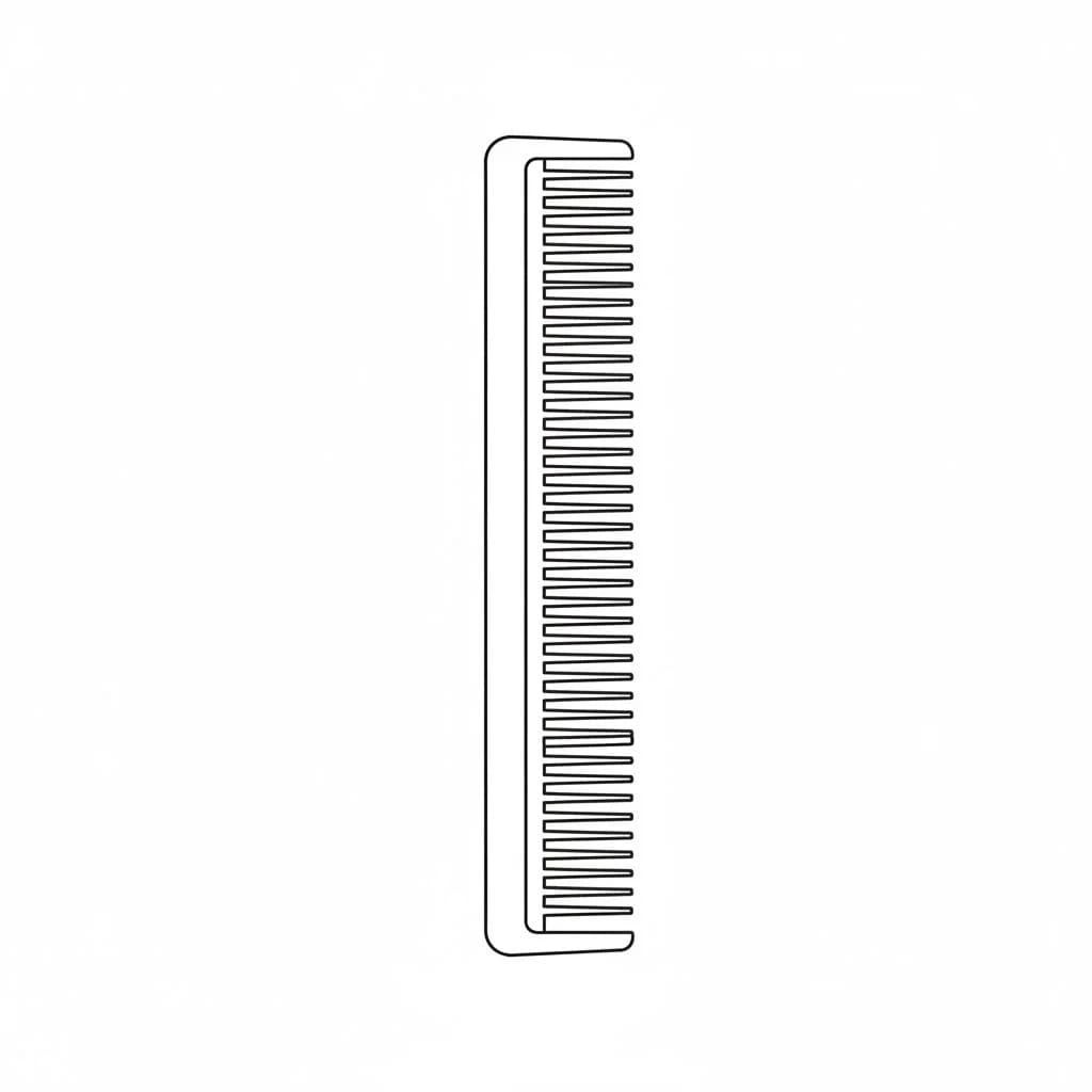 A Simple Straight Hair Comb drawing idea