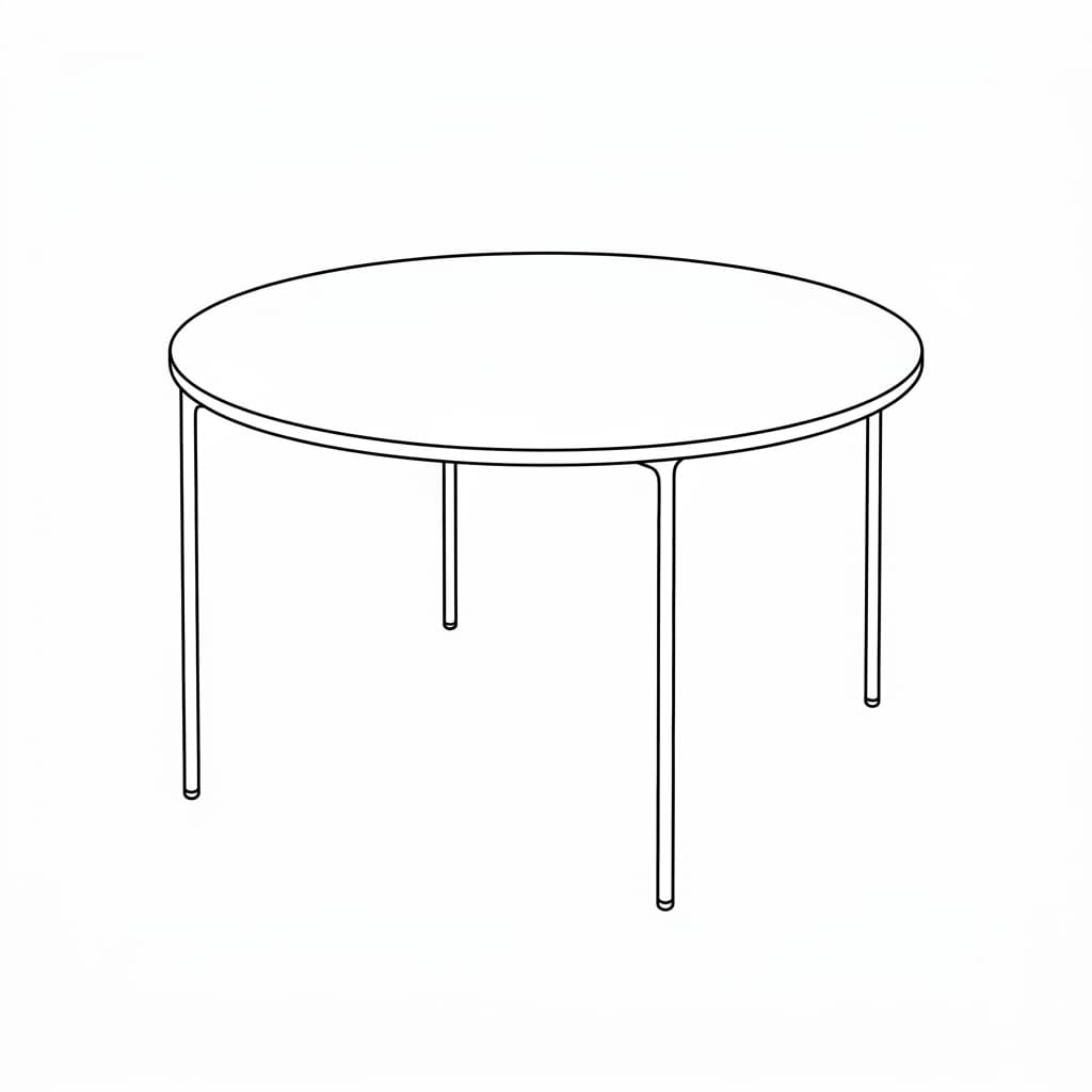 Single round coffee table drawing idea