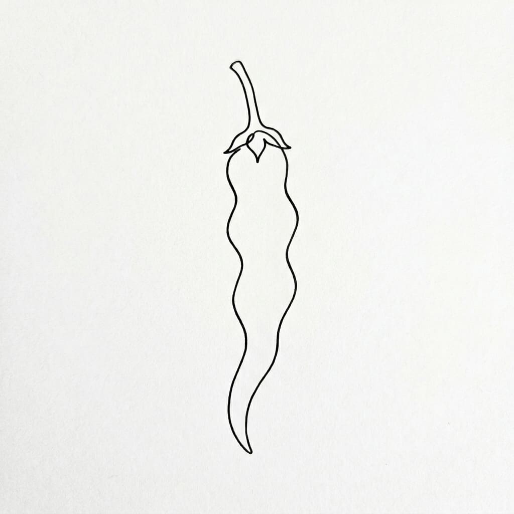 One-Line Chili drawing idea