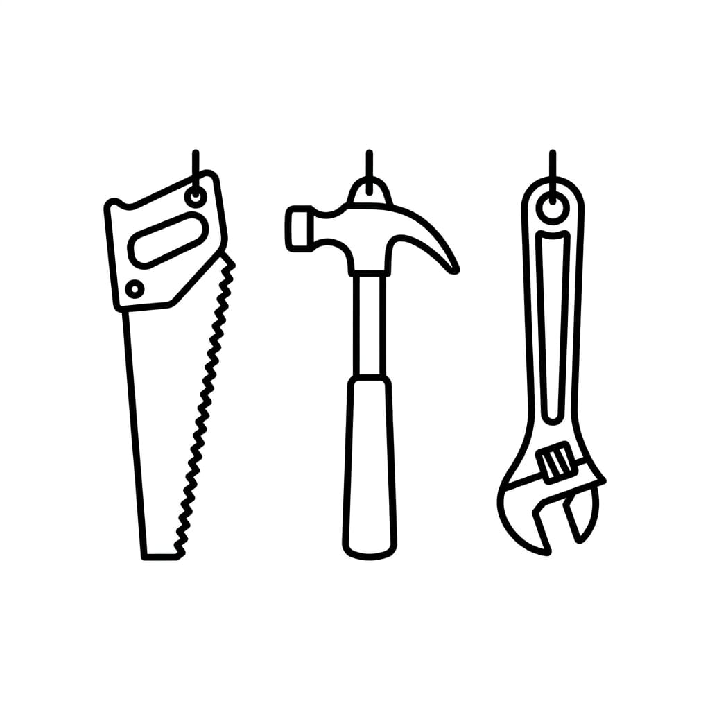 Hanging Workshop Tools Set