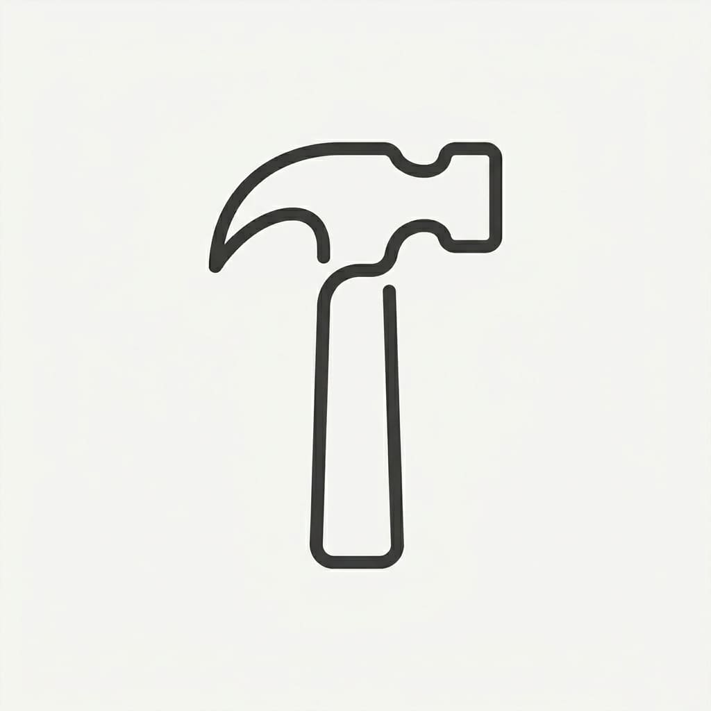 Minimal Hammer Icon drawing idea