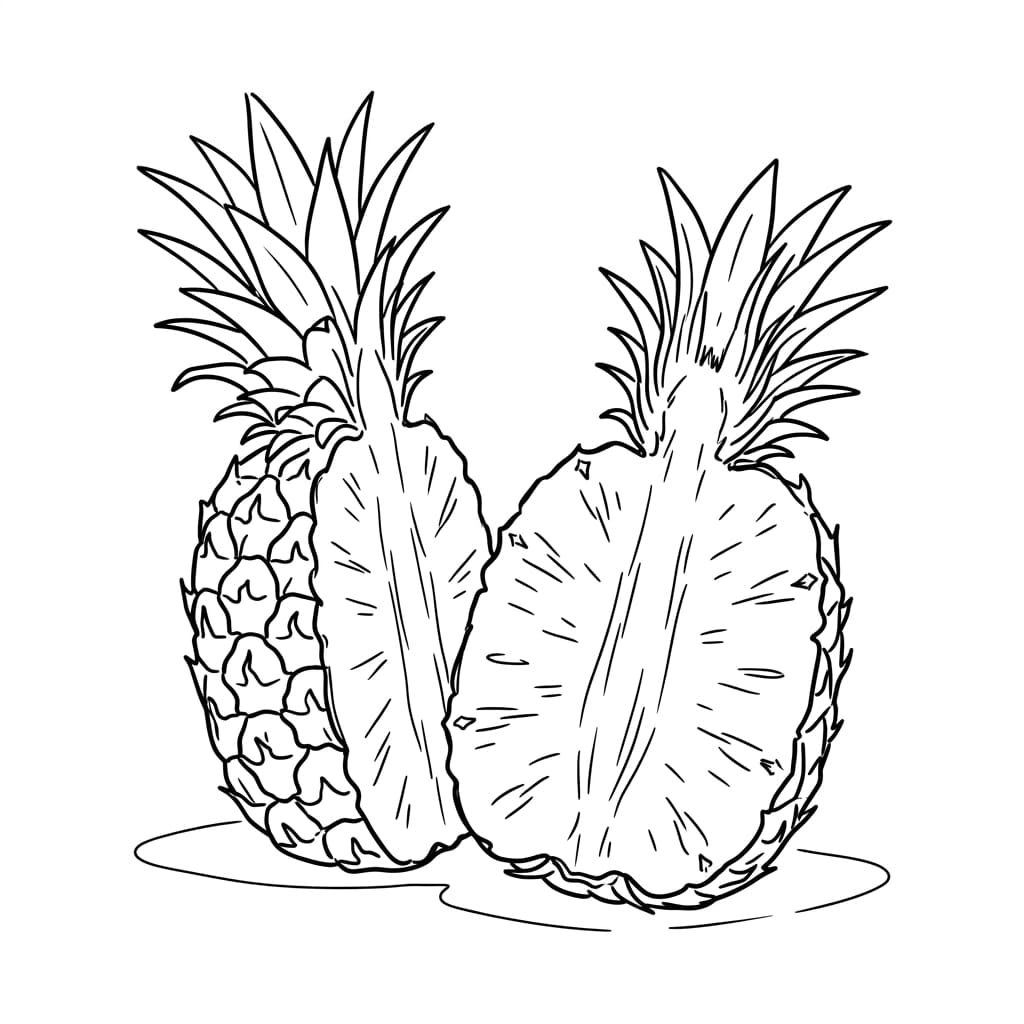 Half Pineapple drawing idea
