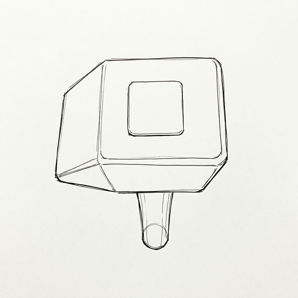 Top-Down 3D Hammer drawing idea