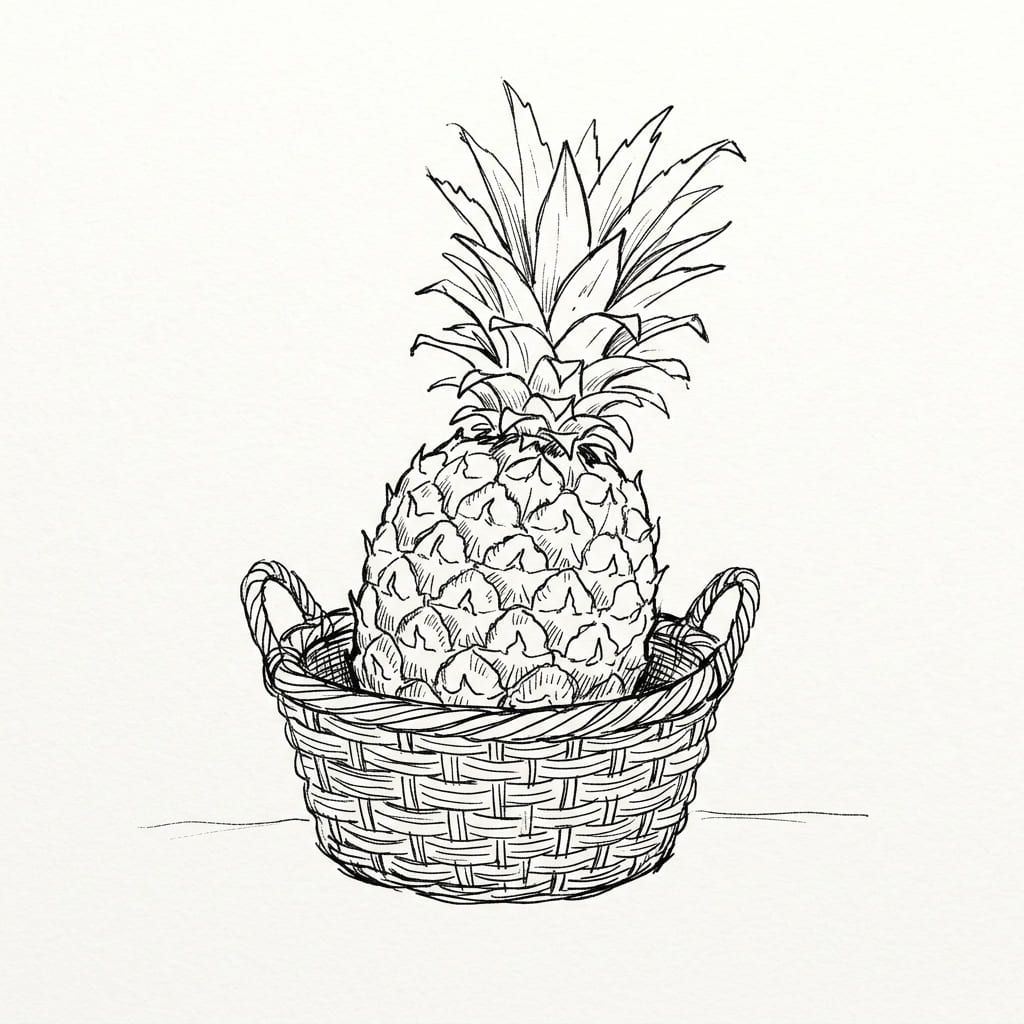 Pineapple in a Basket drawing idea
