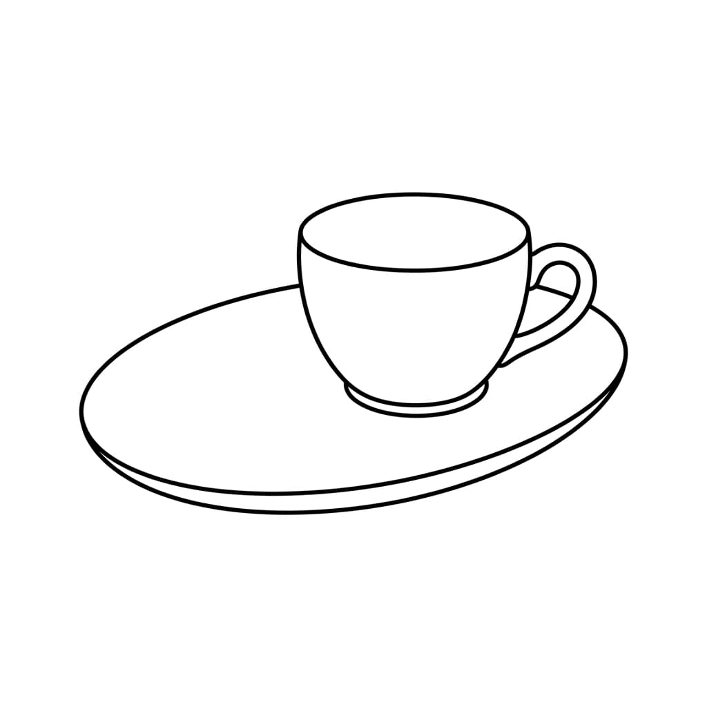 Teacup with Oval Saucer drawing idea