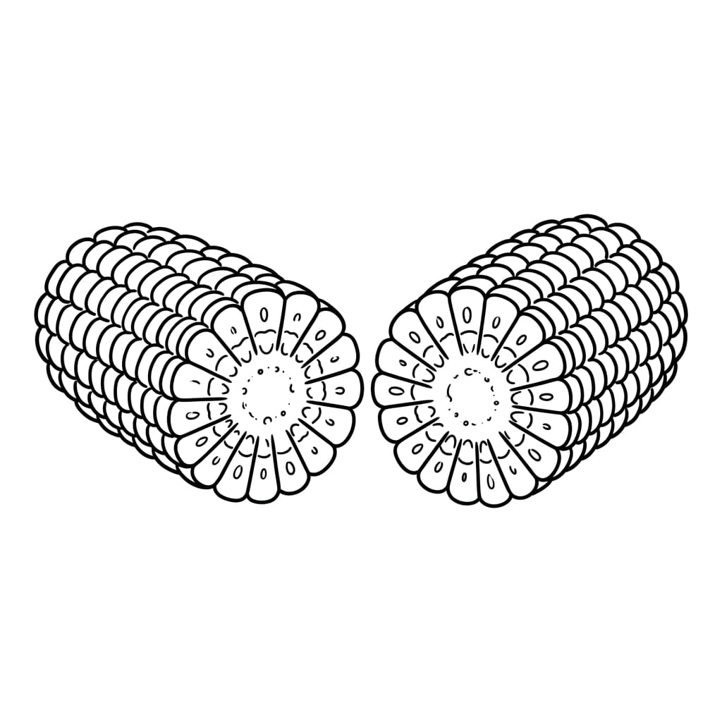 Corn Cut Into Two Pieces drawing idea