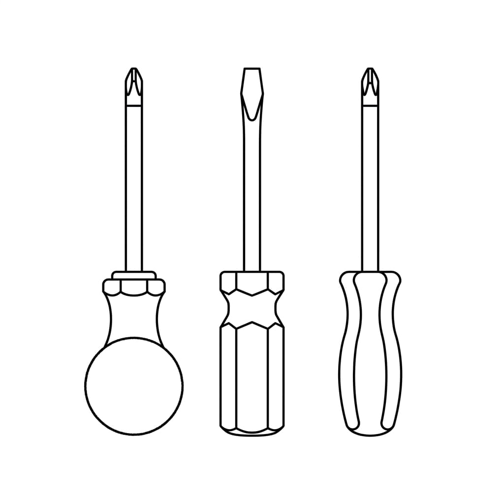 Different screwdriver Handle Shapes drawing idea