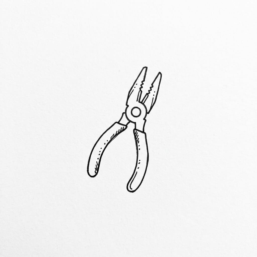 Tiny Mini Pliers drawing idea