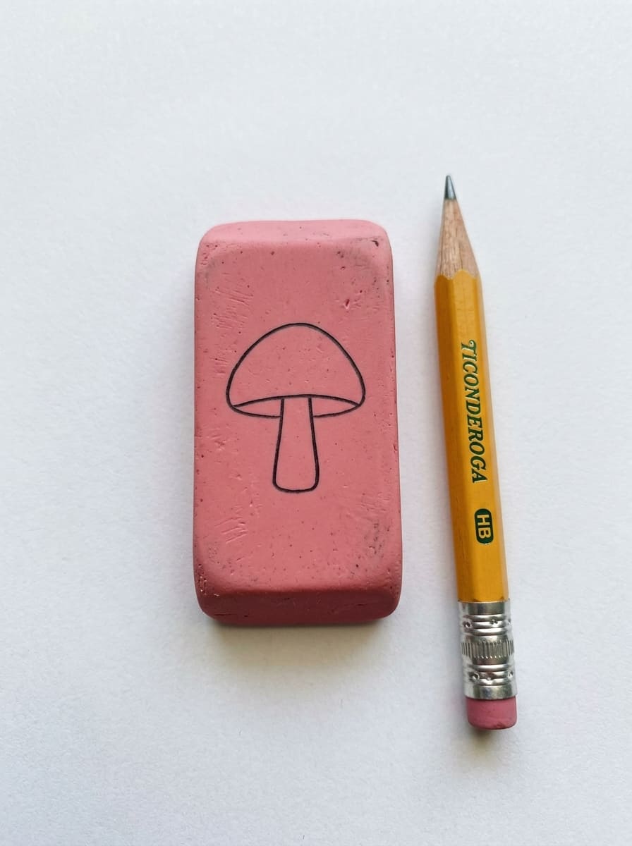 Mushroom_doodle_on_eraser_drawing_idea