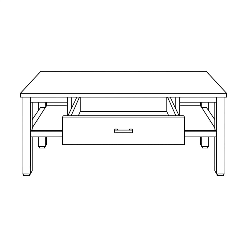 Coffee table with one drawer-drawing idea