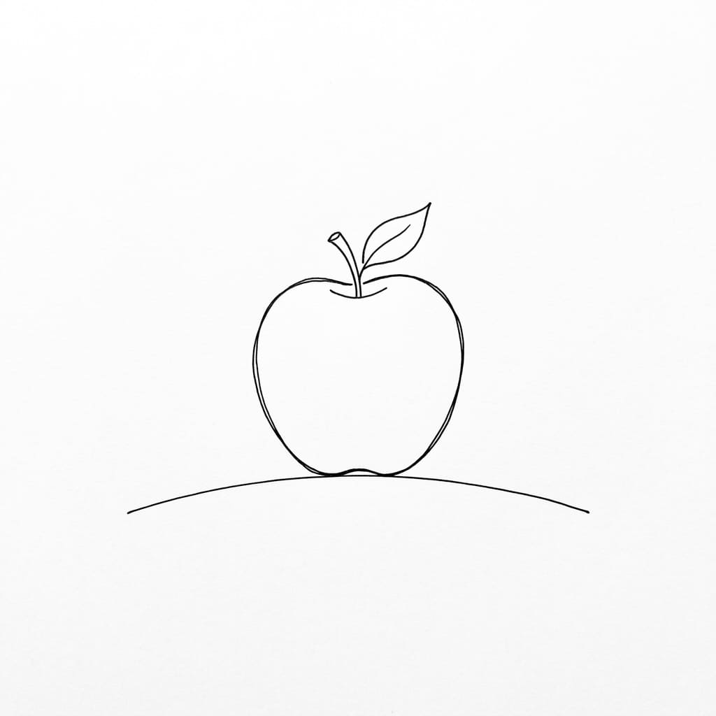 Apple with Tiny Ground Line Curve