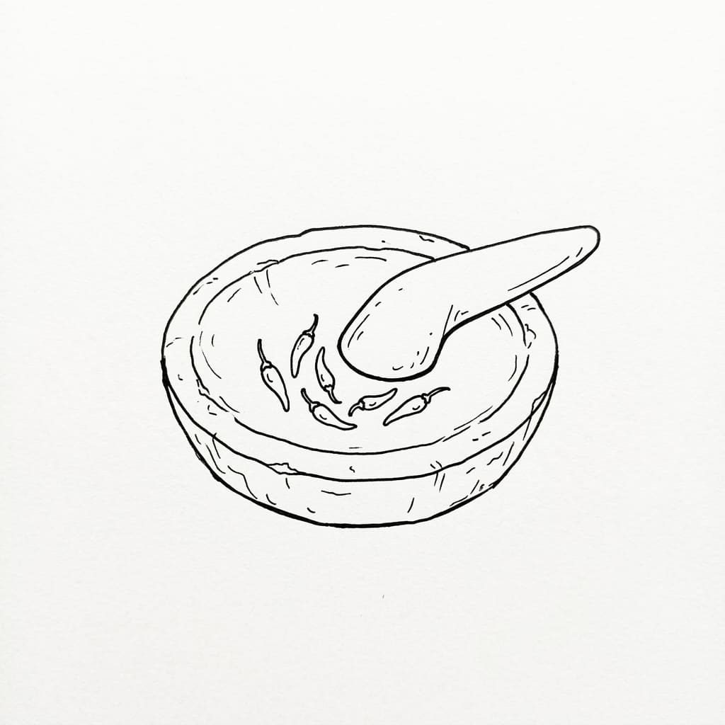 Cobek and Ulekan Chili drawing idea