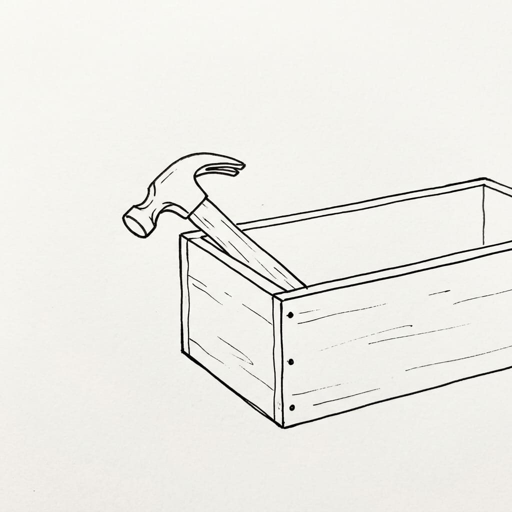 Hammer in Toolbox drawing idea