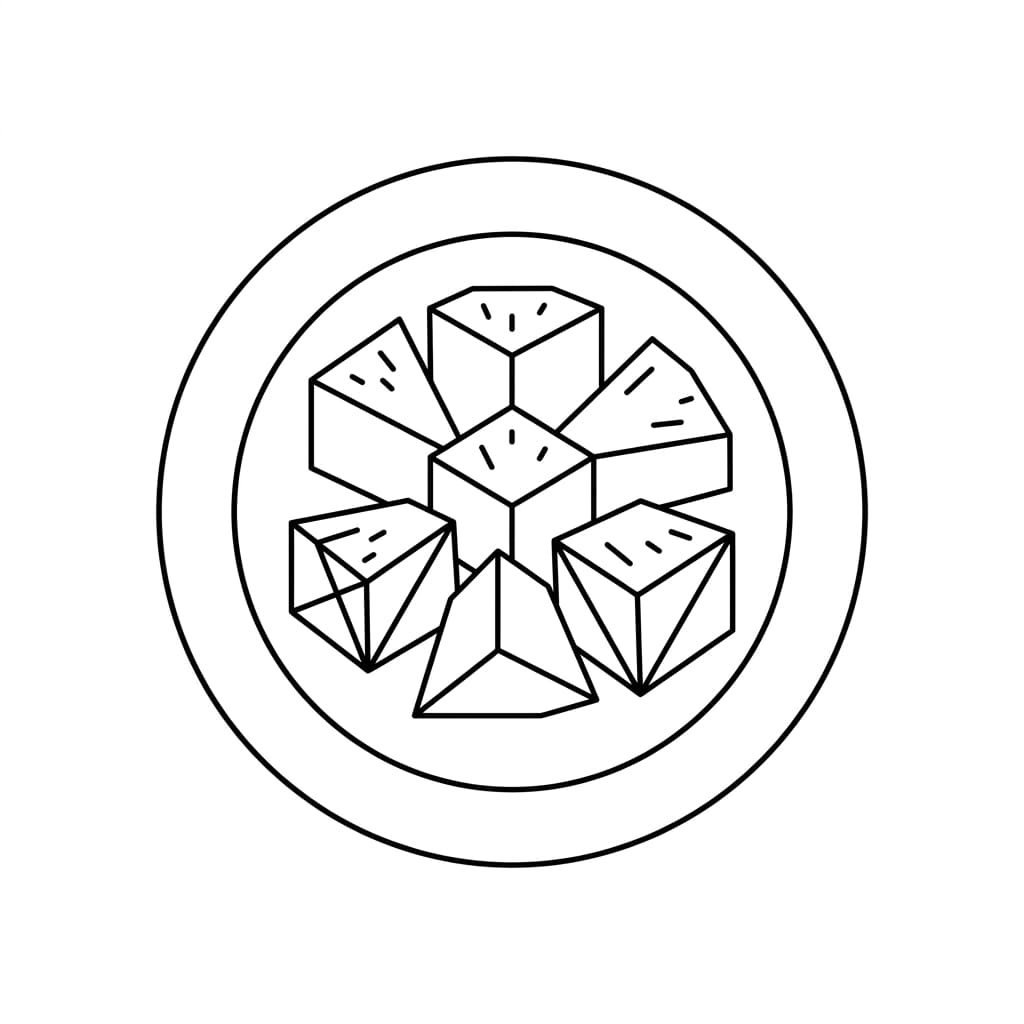 Pineapple Chunks on Plate drawing idea