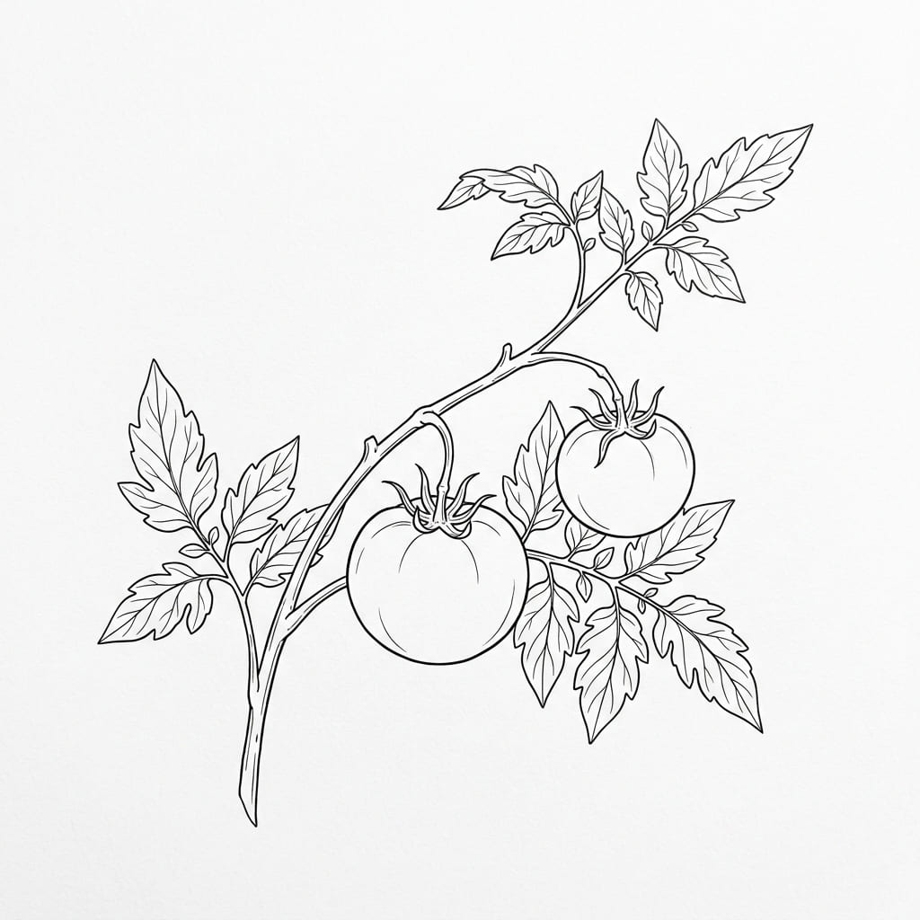 Tomato Branch drawing idea