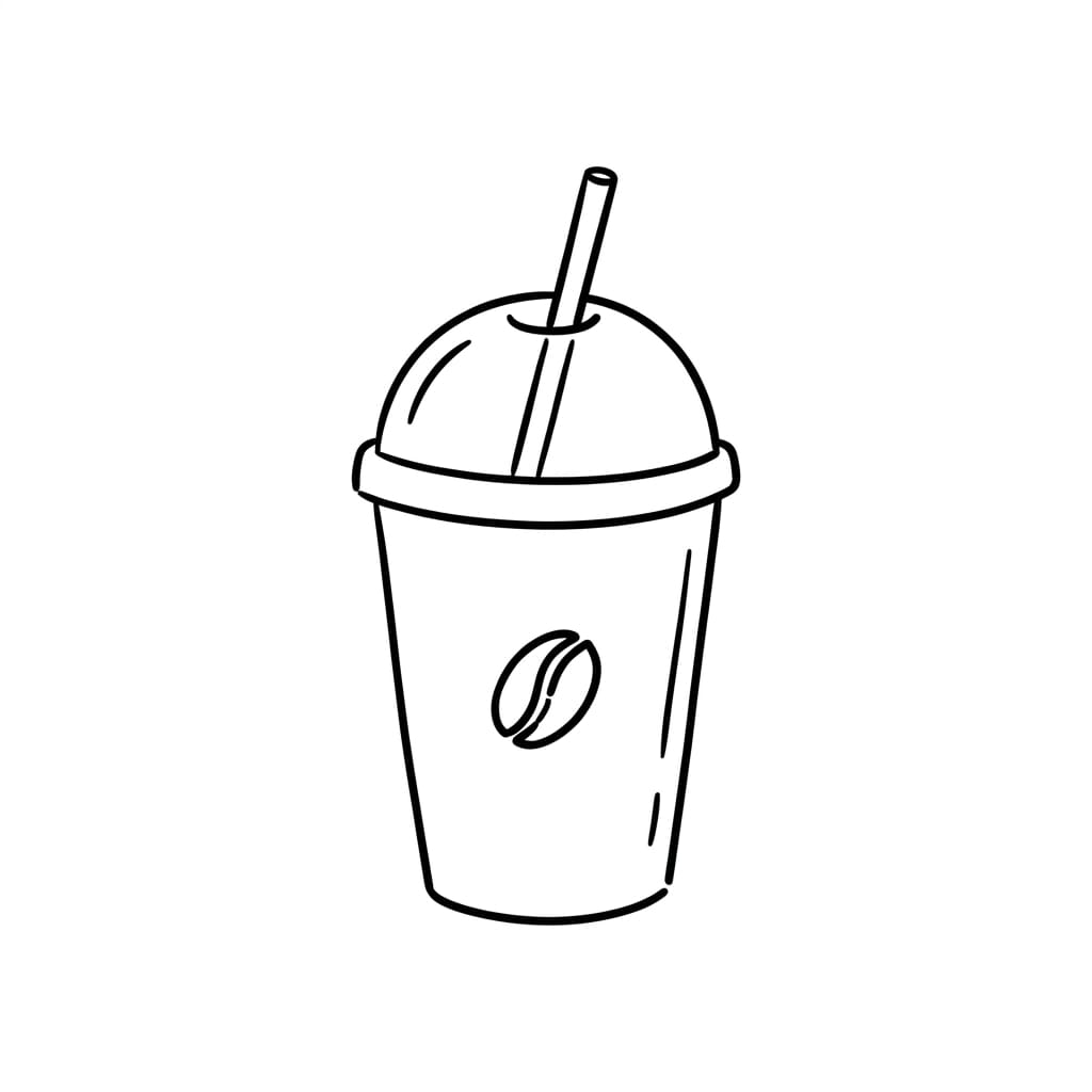 Straw Lid Cup takeaway coffee cup drawing idea