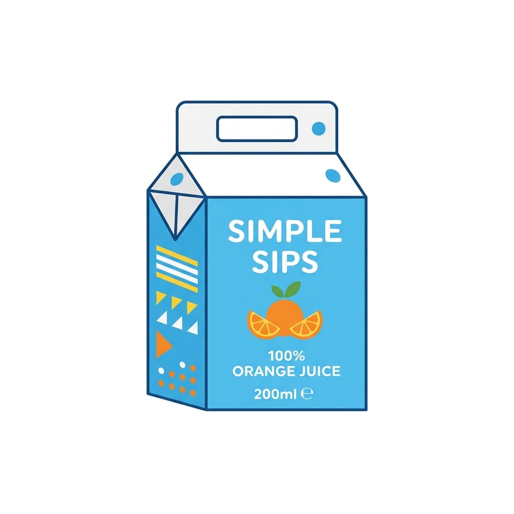 Juice Box with Handle Cutout drawing idea